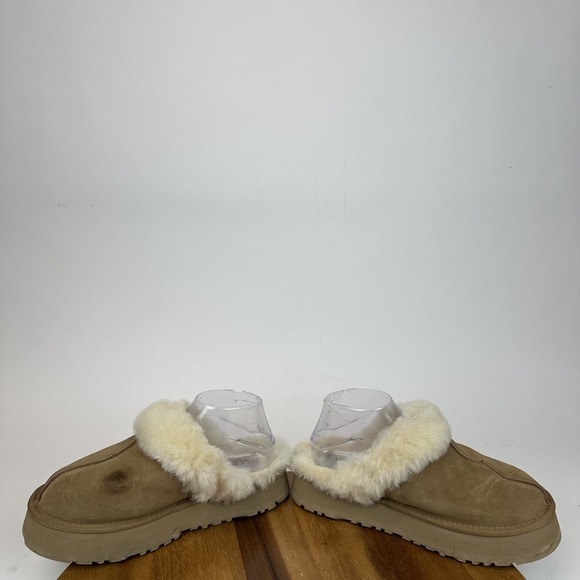 Womens Ugg Disquette Chestnut Shearling Platform Comfort Slippers Shoes Size 9 M - Picture 6 of 9